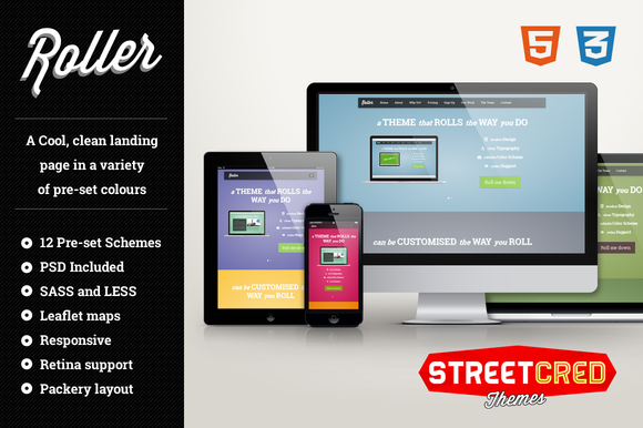 Bootstrap template Roller - Responsive HTML Template