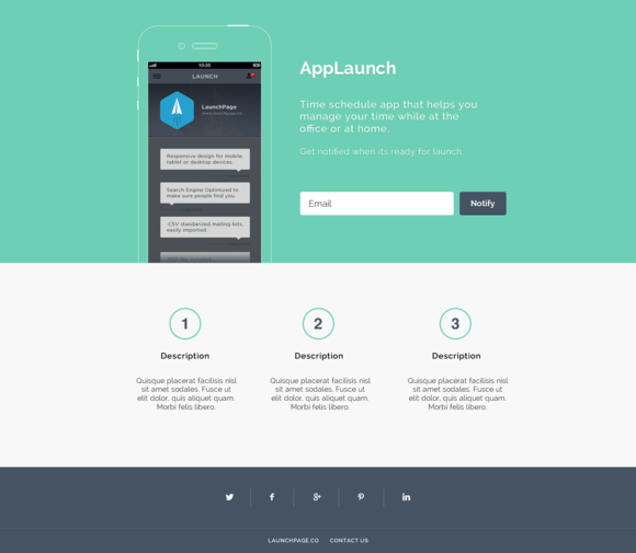 Bootstrap theme Startup Launch