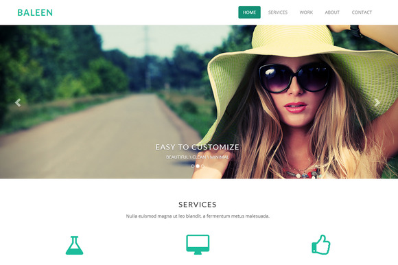 Bootstrap template Baleen - One Page Bootstrap Template