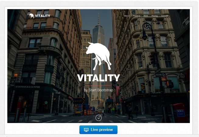 Bootstrap theme Vitality - One Page Bootstrap 4 Theme