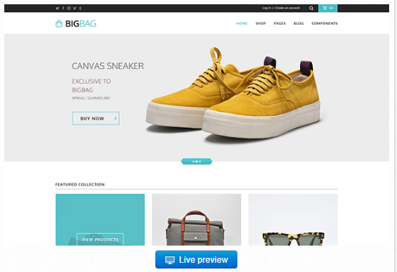 Bootstrap template BigBag Store - Elegant Ecommerce Theme