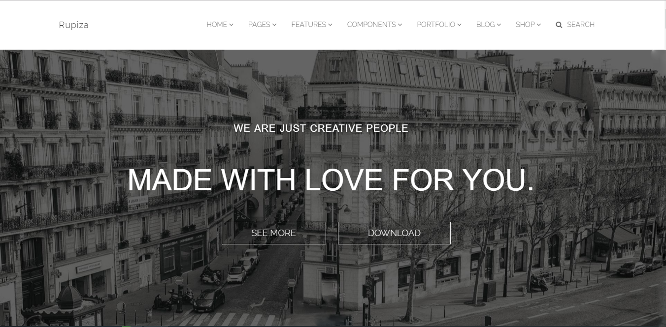 Bootstrap template & theme uRupiza: A complete Face of Your Brand