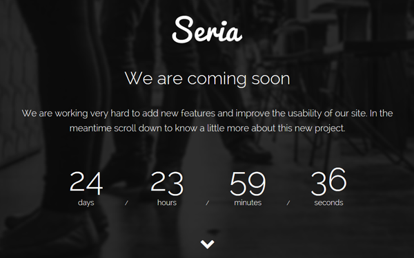 Bootstrap theme Seria - Coming Soon Landing Page