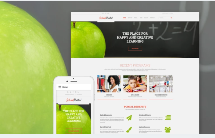 Bootstrap theme School Portal - Educational School Portal Responsive Joomla Template