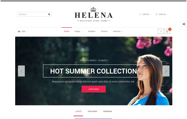 Bootstrap theme Helena - HTML + OpenCart Store Theme