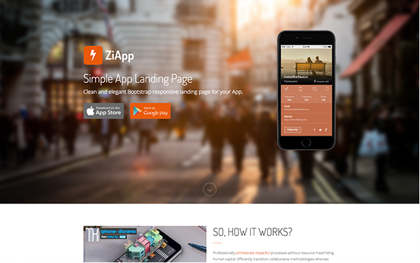 Bootstrap theme Zi - Simple App Landing Page