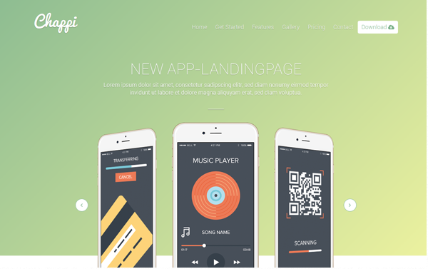 Bootstrap theme Chappi - Responsive App Landing Page