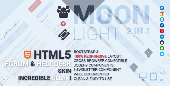 Bootstrap theme MoonLight Bootstrap Responsive Forum & Helpdesk