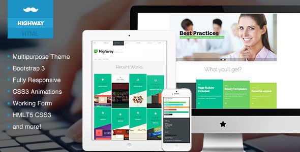 Bootstrap theme Highway - Creative & Multipurpose Template