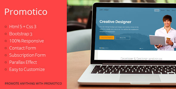 Bootstrap theme Promotico - Bootstrap 3 Site Template