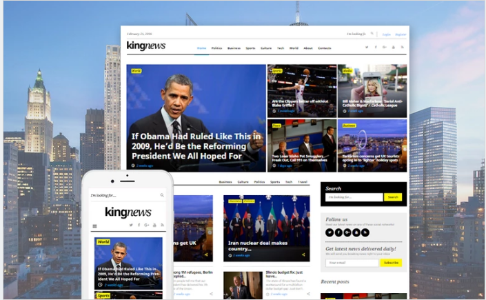 Bootstrap theme KingNews - Magazine News Portal & Blog WordPress Theme