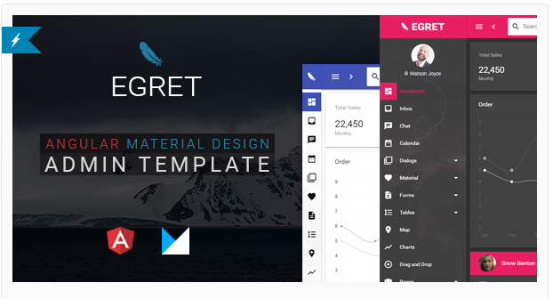 Bootstrap theme Egret - Angular 4 Material Design Admin Template