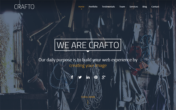 Bootstrap theme Crafto - One Page Responsive Template