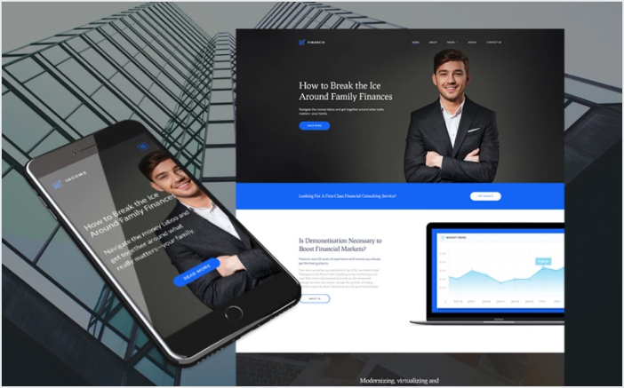 Bootstrap theme Income Financial Moto CMS 3 Template