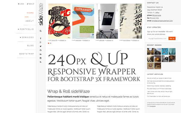Bootstrap theme sideWaze 240px & Up Wrapper
