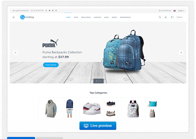 Bootstrap theme Unishop - Universal E-Commerce Template