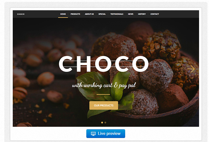 Bootstrap theme CHOCO - 10 Templates Bundle