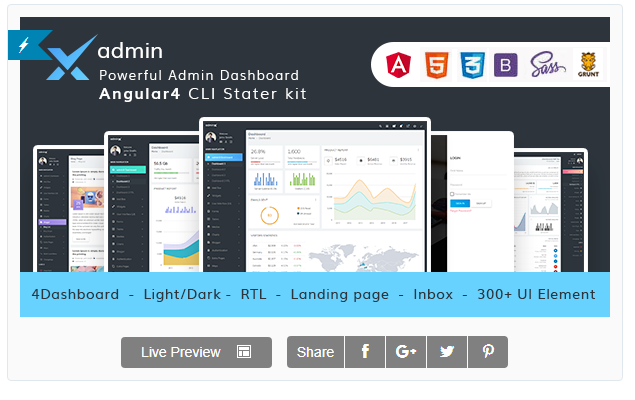 Bootstrap theme adminX - The Ultimate & Powerful Material Design Dashboard