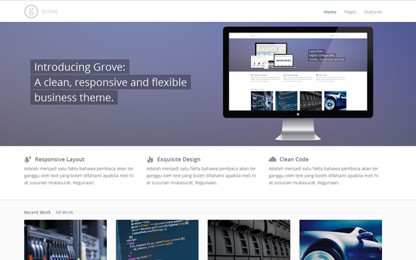 Bootstrap theme Grove - Responsive Business Theme