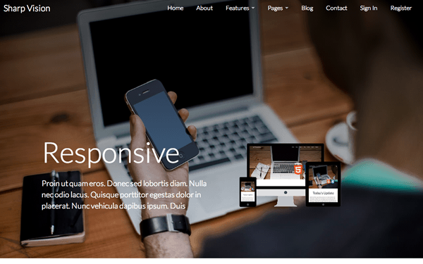 Bootstrap theme Sharp Vision ~ Responsive Business Theme