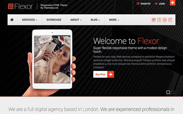 Bootstrap theme Flexor Responsive Bootstrap Theme