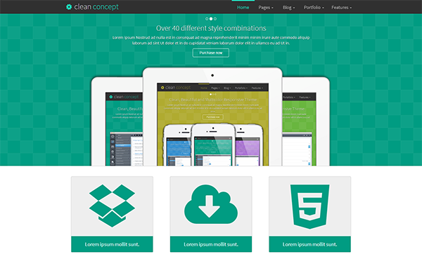 Bootstrap theme Clean Concept - Colorize Theme