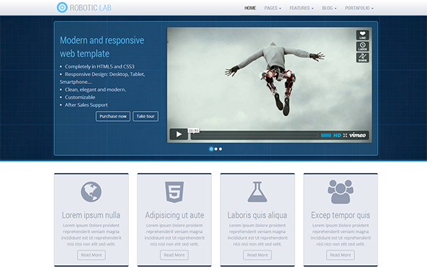 Bootstrap theme Robotic Lab - Responsive Theme
