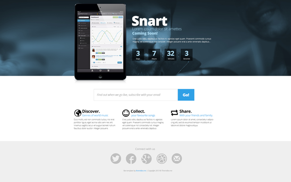 Bootstrap theme Snart - Coming Soon Templates