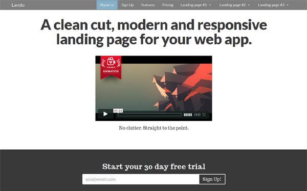 Bootstrap theme Lando - Responsive Landing Page