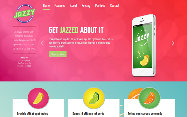 Bootstrap theme Jazzy - A Fun Parallax Theme