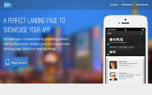 Bootstrap theme BIG Thing - App & General Landing Page