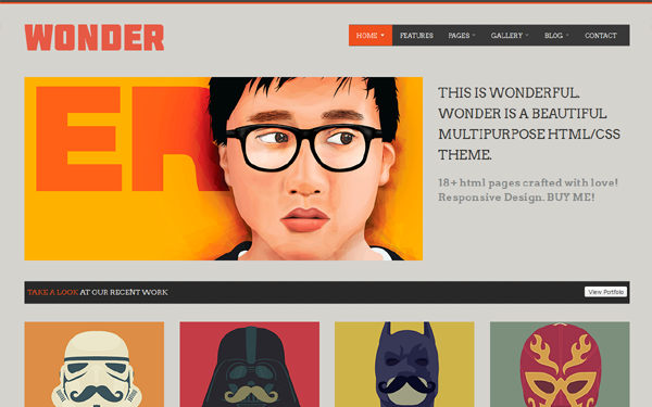 Bootstrap theme WONDER - Multipurpose Theme