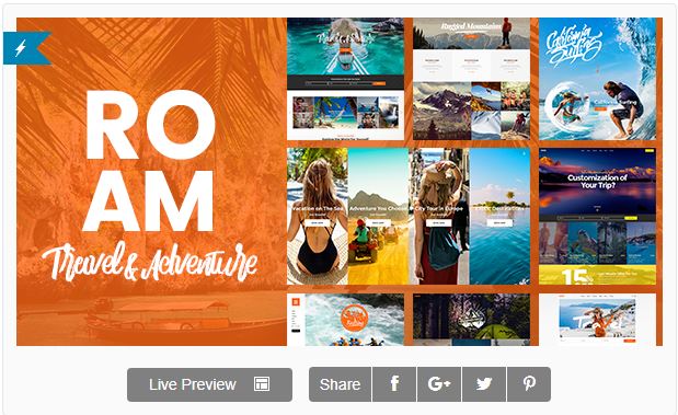 Bootstrap theme Roam - An Adventurous Travel and Tourism Theme