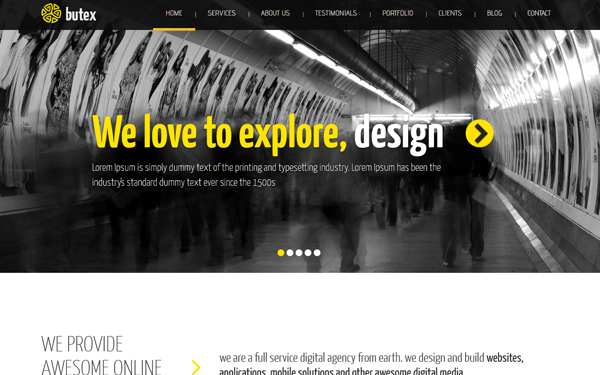 Bootstrap theme Butex Onepage Responsive HTML Template