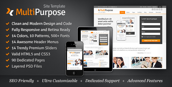 Bootstrap theme MultiPurpose - Responsive HTML5 Website Template