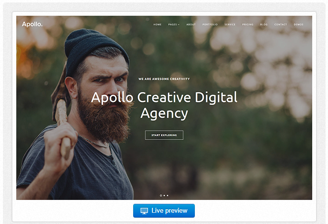 Bootstrap theme Apollo - One Page Bootstrap 4 Template