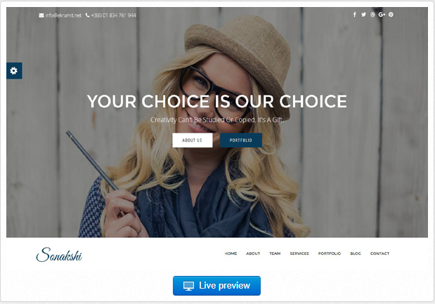 Bootstrap theme Sonakshi - Creative One Page Template