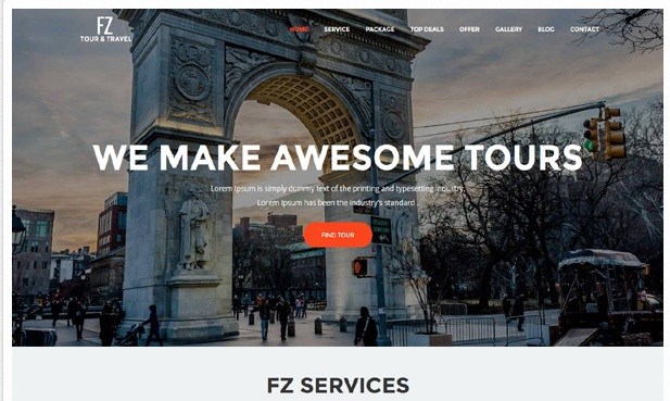 Bootstrap theme FZ - Tour & Travel Agency Template