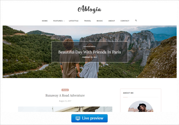 Bootstrap theme Ablogia - Responsive Blog Template