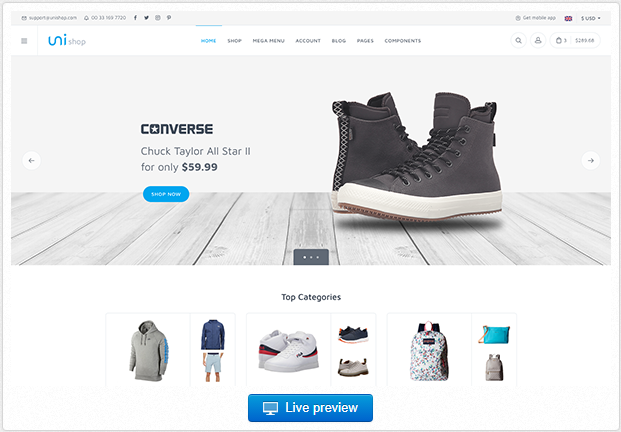 Bootstrap template Unishop - Universal E-Commerce Template