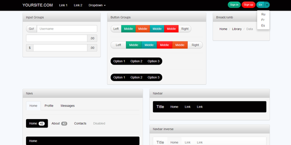 Bootstrap theme Bootsrap 3.0. theme Black&White