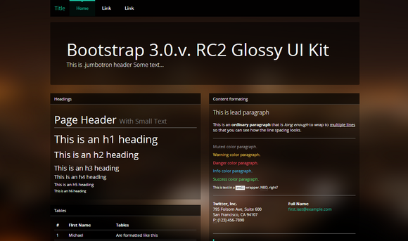 Bootstrap theme Bootstrap 3.0.! theme GlossyFlat