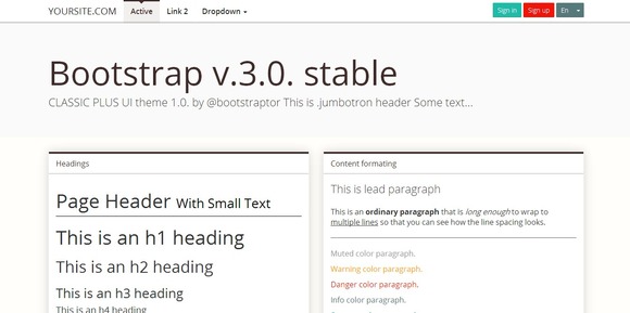 Bootstrap theme Bootstrap 3.0. mnml brown theme