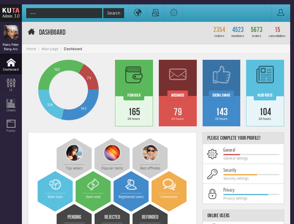 Bootstrap theme Kuta Admin 3.0