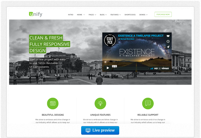 Bootstrap theme Unify - Responsive Website Template